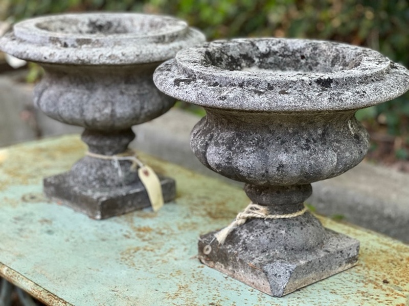 Pair of Cast Stone Urns