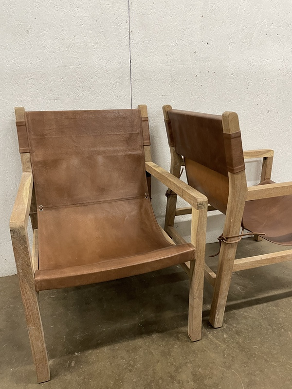 Pair leather chairs 