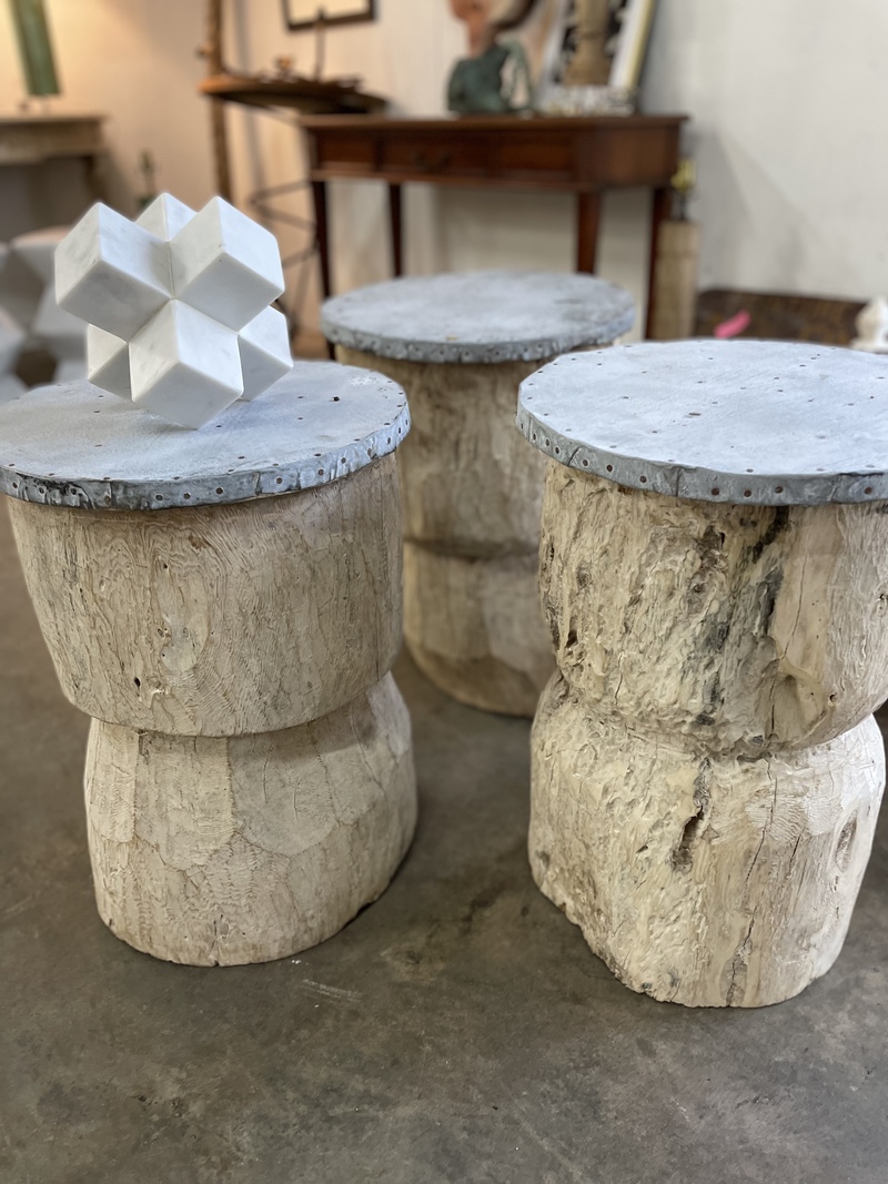 Rustic wood side tables