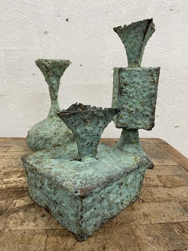 Three bronze vases