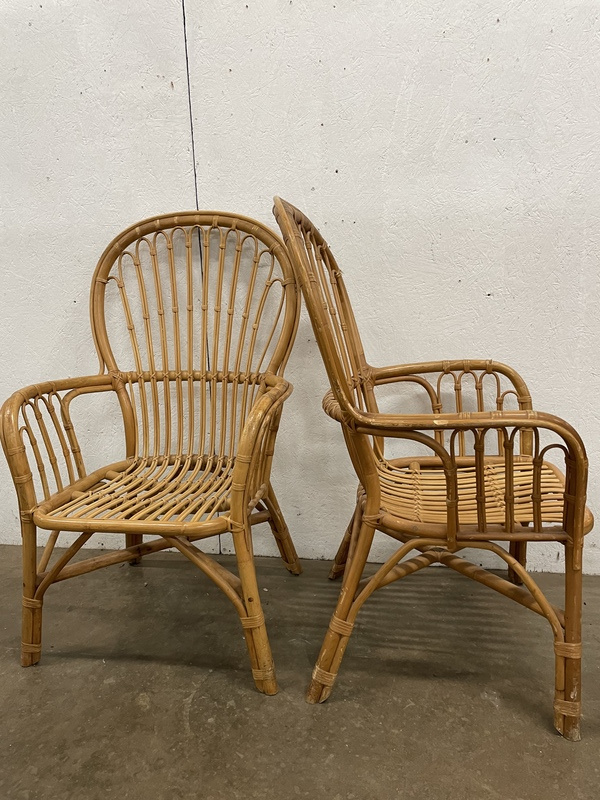 French bamboo armchairs