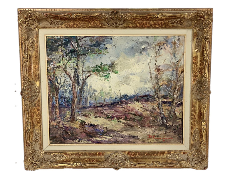 20th c. Vintage Oil on Canvas French Landscape ..Signed 
