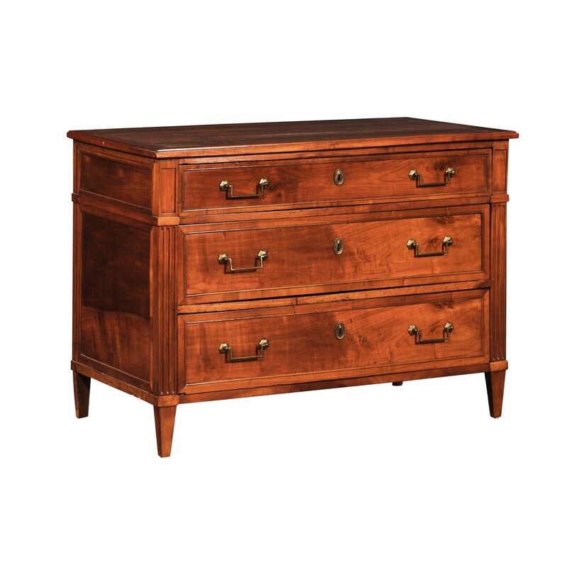 19th C French Walnut Directoire Commode