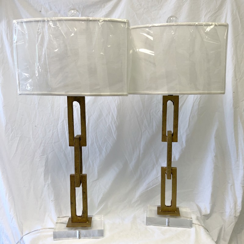 Antique Rectangular Chain Lamps on Acrylic